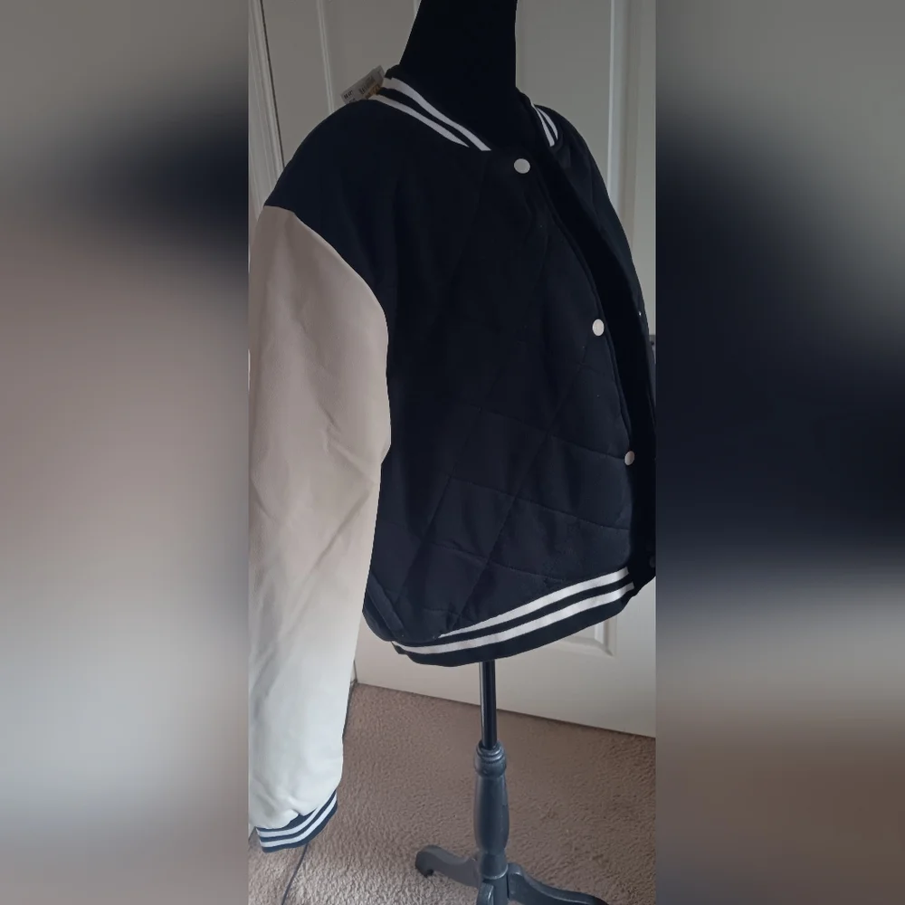 Black and Cream Southpole Varsity Jacket Women's Size 2X New With Tags